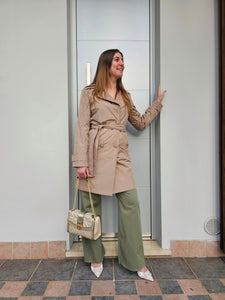 Trench retro trapuntato