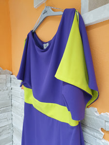 Abito tubino purple/lime CURVY