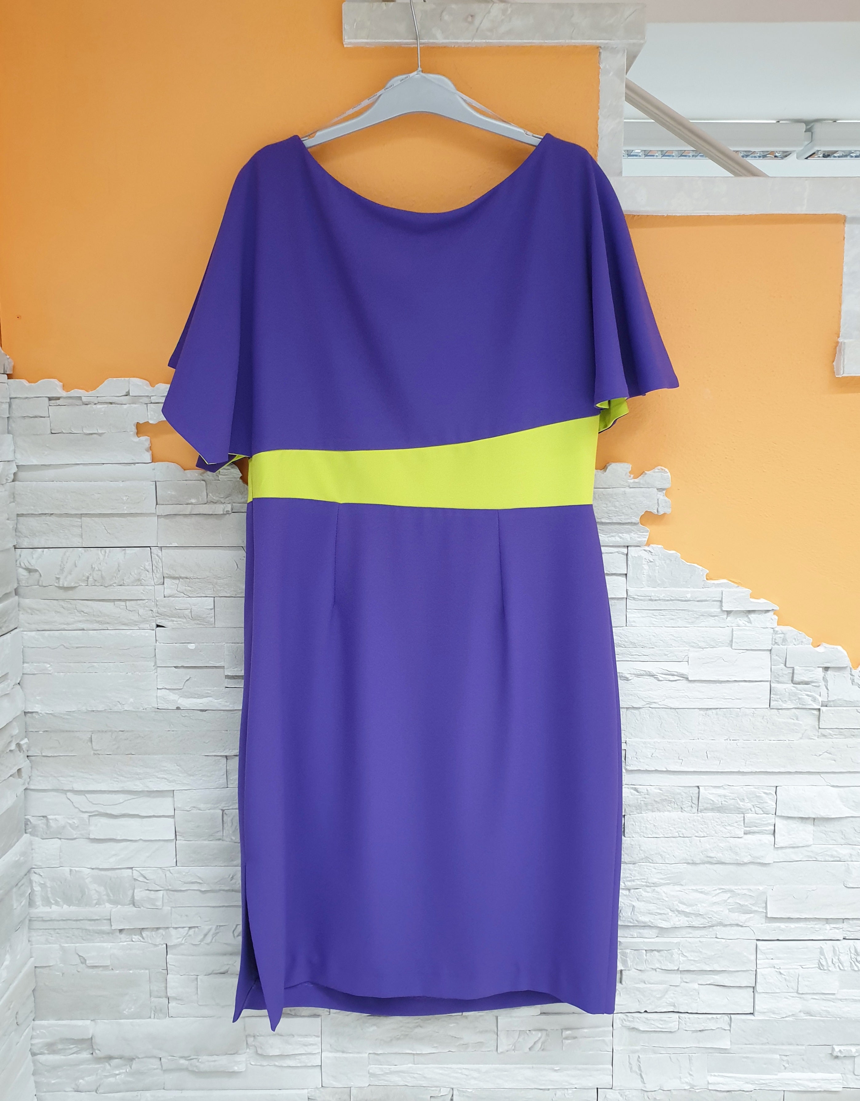 Abito tubino purple/lime CURVY