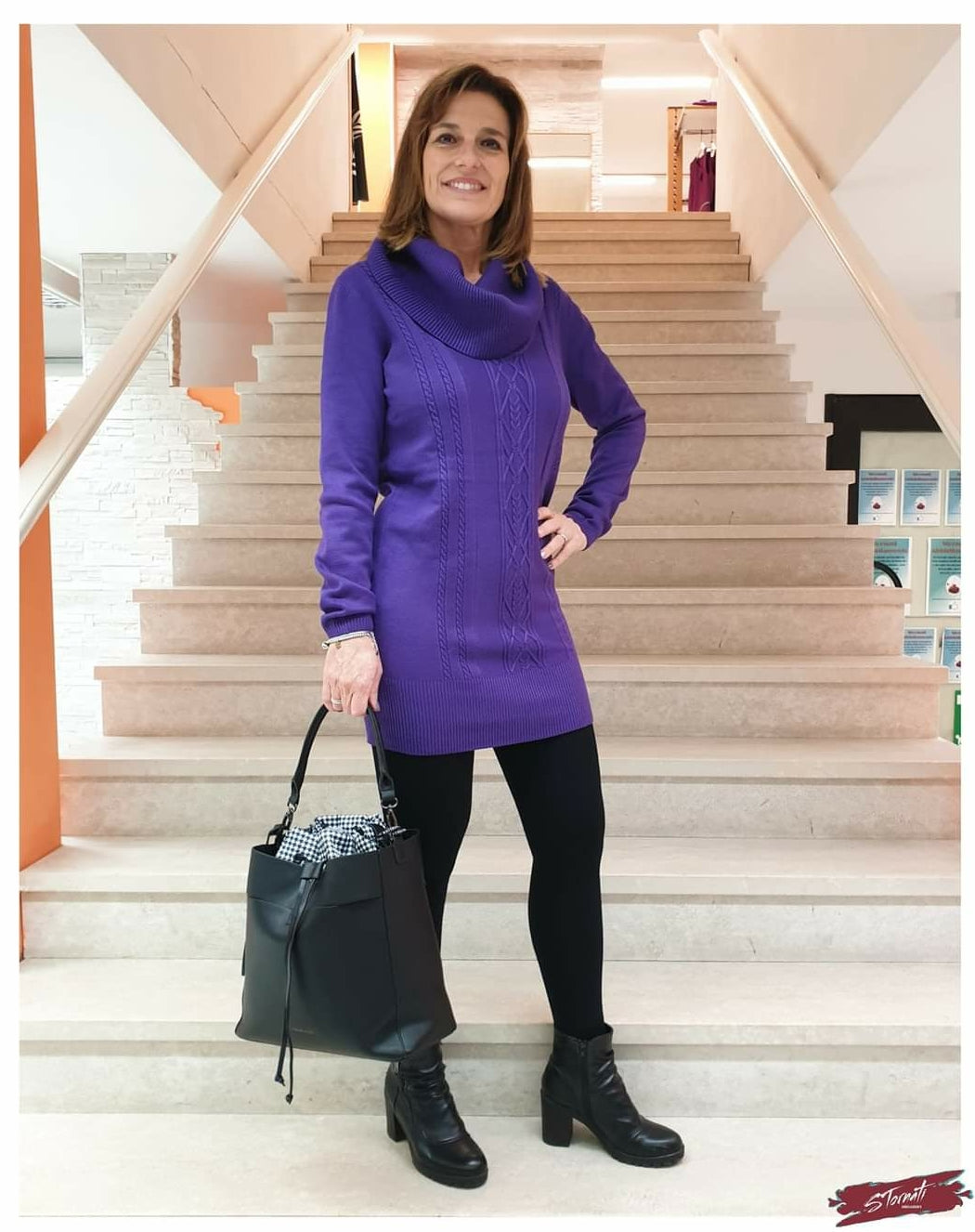Maglia lunga viola