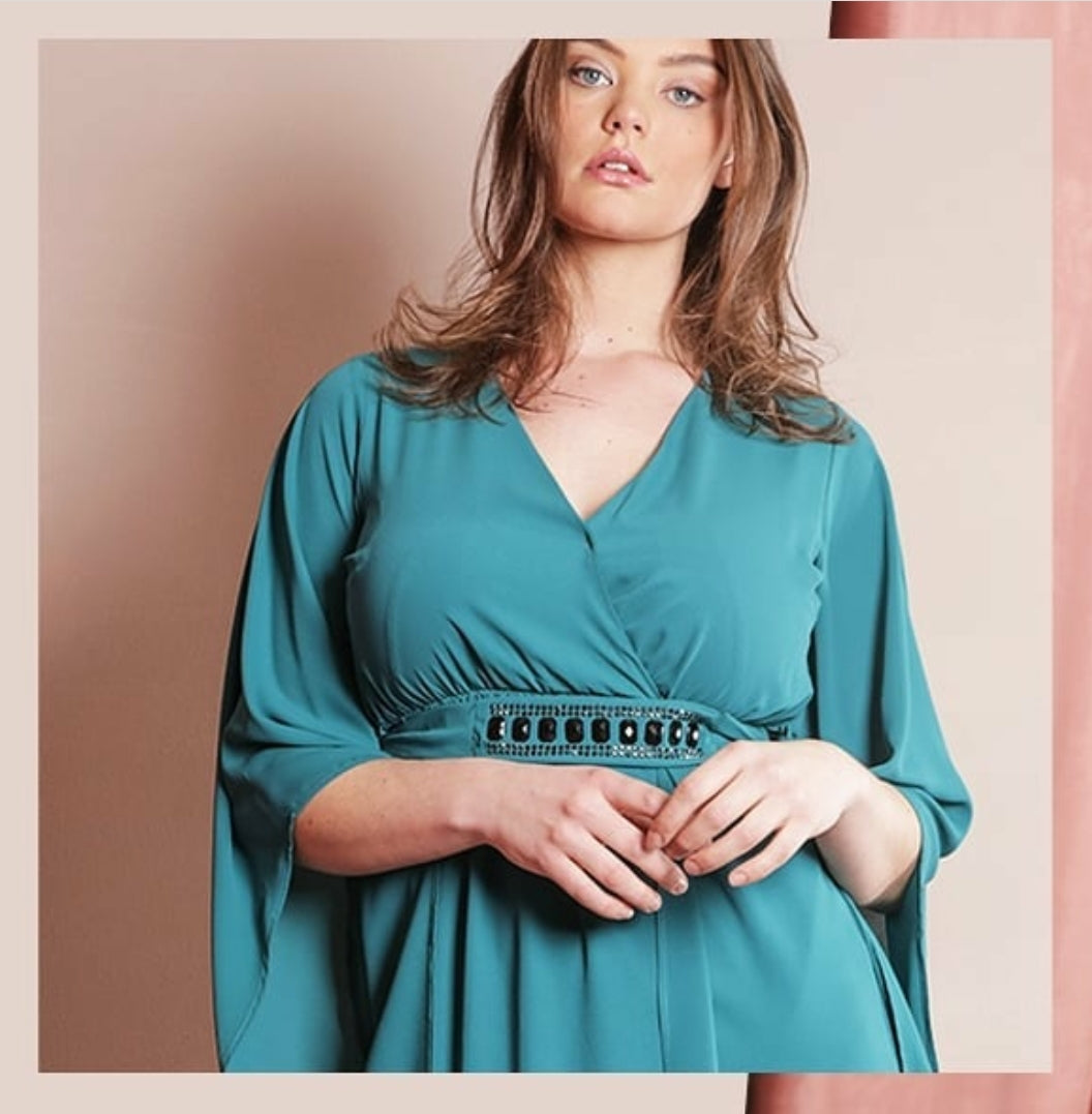 Abito turchese voile CURVY